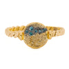 Baharra Mini Nature Flipper Ring Yellow Gold with Blue Diamonds Finger Rings Baharra