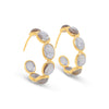 Tresor Rainbow Moonstone Oval Hoop Earrings Gold Earrings-Standard Tresor