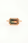 Liven Co. One of a Kind Bicolor Tourmaline Ring with Diamond Halo Finger Rings Liven Co.