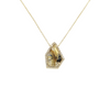 Liven Co. Rutilated Quartz Necklace with Diamond Halo Gold Necklaces Liven Co.   