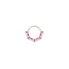 Buddha Jewelry Lola Clicker with Pink Sapphire + Enamel Gold Piercing Jewelry > Clicker Buddha Jewelry White Gold