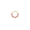Buddha Jewelry Lola Clicker with Pink Sapphire + Enamel Gold Piercing Jewelry > Clicker Buddha Jewelry Yellow Gold
