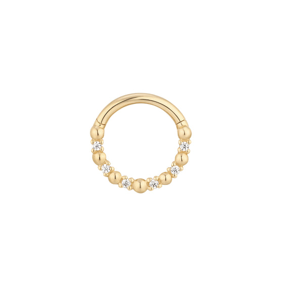 Buddha Jewelry Love Is Love CZ Clicker Gold Piercing Jewelry > Clicker Buddha Jewelry Yellow Gold 16g 5/16"