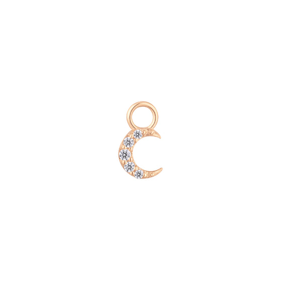 Buddha Jewelry Lunette Charm CZ Gold Piercing Jewelry > Charm Buddha Jewelry Rose Gold  