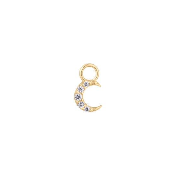 Buddha Jewelry Lunette Charm CZ Gold Piercing Jewelry > Charm Buddha Jewelry Yellow Gold  
