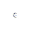 Moroccan Moon Threadless End with Blue Sapphire (Lab Grown) Threadless Ends Buddha Jewelry 14k White Gold Left