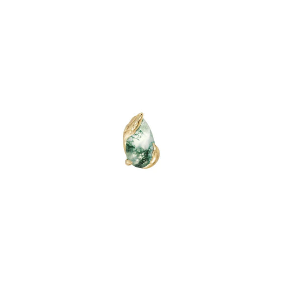 Buddha Jewelry Occasion Press Fit with Moss Agate Gold Piercing Jewelry > Press Fit Buddha Jewelry Yellow Gold