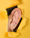 Buddha Jewelry Peekaboo Gold Press Fit with Green Tourmaline Piercing Jewelry > Press Fit Buddha Jewelry