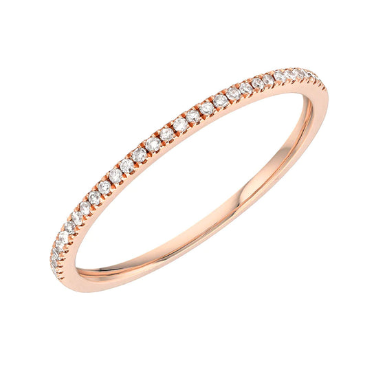 Liven Co. Thin Diamond Halfway Band Gold Finger Ring Liven Co. Rose Gold 7 