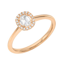  Liven Co. Rose Cut Oval with Diamond Ring Gold Finger Ring Liven Co. Rose Gold 7 