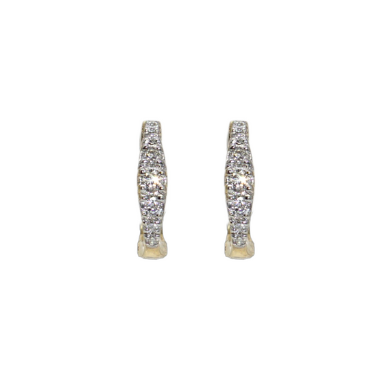Tresor Graduated Diamond Huggies Gold Earrings-Standard Tresor   