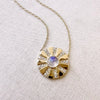 Liven Co. Sunshine Necklace with Rainbow Moonstone and Diamonds Necklaces Liven Co.
