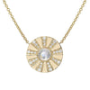 Liven Co. Sunshine Necklace with Rainbow Moonstone and Diamonds Necklaces Liven Co.