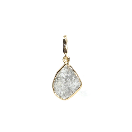 Tresor Organic Diamond Slice Drop Earrings Gold Earrings-Standard Tresor   