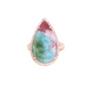 Liven Co. Paraiba Tourmaline R155 Teardrop Finger Ring with Diamonds Gold Finger Rings Liven Co. Size 6.5  
