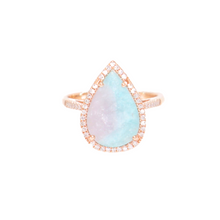  Liven Co. Paraiba Tourmaline R160 Teardrop Finger Ring with Diamonds Gold Finger Rings Liven Co. Size 6  
