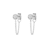 LIven Co. Gold Bezel Set Diamond Earings with Chain Earrings-Standard Liven Co.