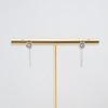 LIven Co. Gold Bezel Set Diamond Earings with Chain Earrings-Standard Liven Co.