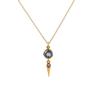 Marika Desert Swiss Blue Topaz Bezel Set Spiked Dangle Necklace Gold Necklaces Marika Dessert Gold