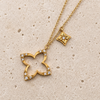 Marika Desert Pave Diamond Open Flower Necklace Gold Necklaces Marika Dessert Gold