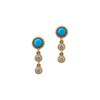 Liven Co. Dangle Stud Earrings with Turquoise and Daimonds