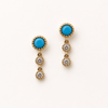 Liven Co. Dangle Stud Earrings with Turquoise and Daimonds