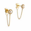 Liven Co. 3mm Accented Pearl Earring with Custom Chain Earrings-Standard Liven Co.