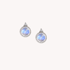 Liven Co. Bezel Set Rainbow Moonstone Earrings with Accent Diamond