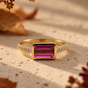 Kimberly Collins East West Ring with Purple Garnet and Diamonds
