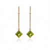 Kimberly Collins Drop Earrings with Asscher Cut Peridot and Diamonds