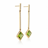 Kimberly Collins Drop Earrings with Asscher Cut Peridot and Diamonds
