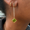 Kimberly Collins Drop Earrings with Asscher Cut Peridot and Diamonds
