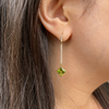Kimberly Collins Drop Earrings with Asscher Cut Peridot and Diamonds