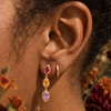 Kimberly Collins 3 Stone Earrings with Spinel and Sapphire Earrings-Standard Kimberly Collins