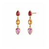 Kimberly Collins 3 Stone Earrings with Spinel and Sapphire Earrings-Standard Kimberly Collins