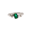 Savio Baguette Ring with Emerald and Diamonds
