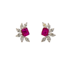 Savio Cluster Earrings with Rubies and Diamonds