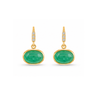 Tresor Earrings with Diamonds and Cabachon Emeralds