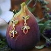 Jennifer Dawes Aubergine Bloom Earrings with Tourmaline, Peridot and Pink Garnet