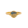 Baharra Mini Nature Flipper Ring Yellow Gold with Blue Diamonds