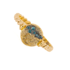 Baharra Mini Nature Flipper Ring Yellow Gold with Blue Diamonds