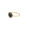 Baharra Mini Round Rose Cut Finger Ring Yellow Gold with Black and White Diamonds
