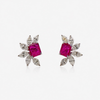 Savio Cluster Earrings with Rubies and Diamonds Earrings Savio Jewelry
