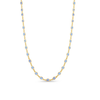 Tresor Rainbow Moonstone Oval Necklace Gold