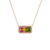 Liven Co. One of a Kind Bicolor Tourmaline Neckalce with Diamond Halo Necklaces Liven Co.