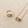 Liven Co. One of a Kind Bicolor Tourmaline Neckalce with Diamond Halo Necklaces Liven Co.