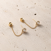 Liven Co. 3mm Accented Pearl Earring with Custom Chain Earrings-Standard Liven Co.
