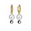 Sarah Graham Dangle Hoop Earrings with Pearl and Diamond Accents