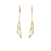 Mathew Jewelry White Topaz Angled Earrings with Diamonds Earrings-Standard Mathew Jewelry