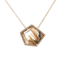 Liven Co. Rutilated Quartz Necklace with Diamond Halo Gold Necklaces Liven Co.
